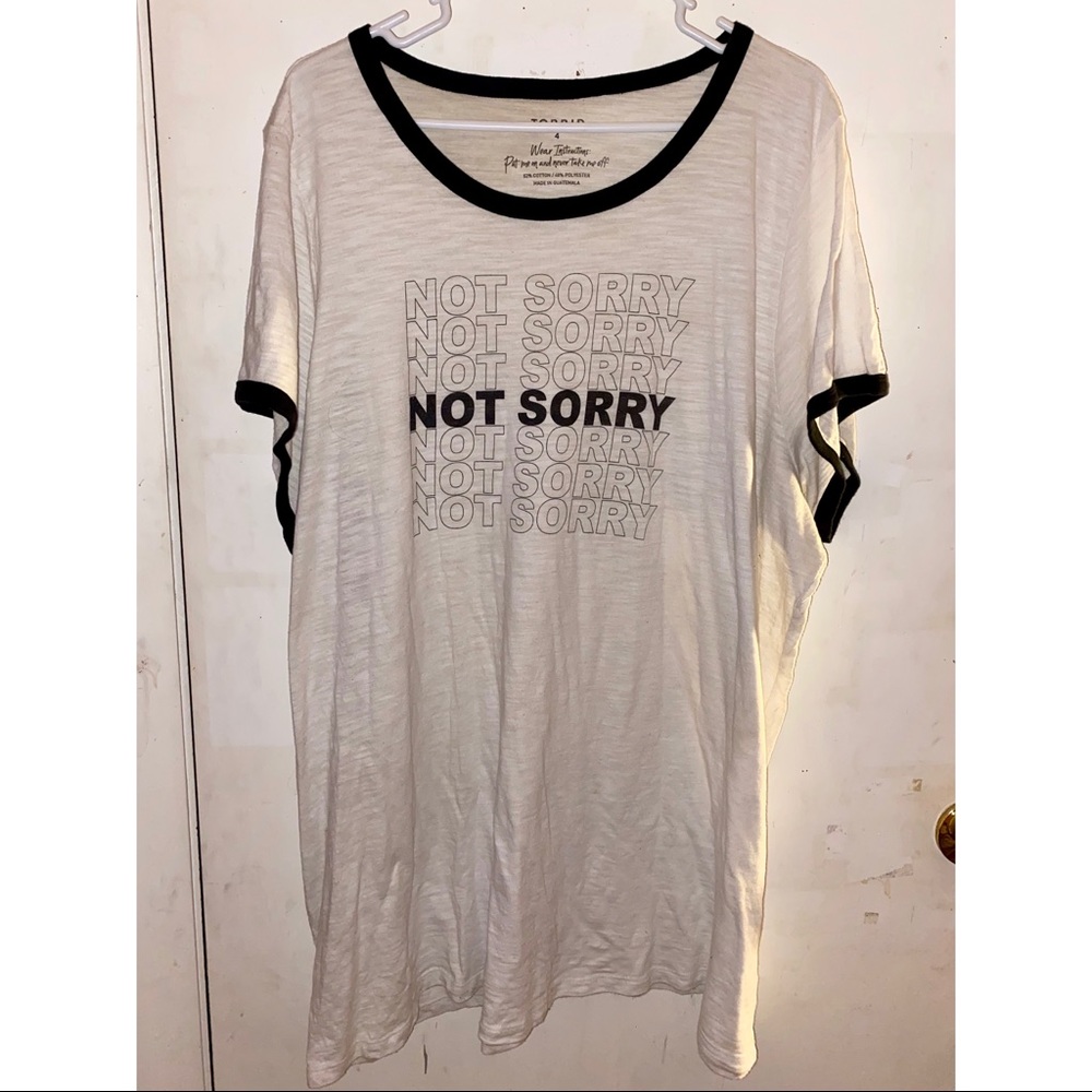 Torrid “Not Sorry” crew neck tee